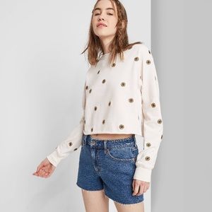 Size 12 high rise denim mom shorts